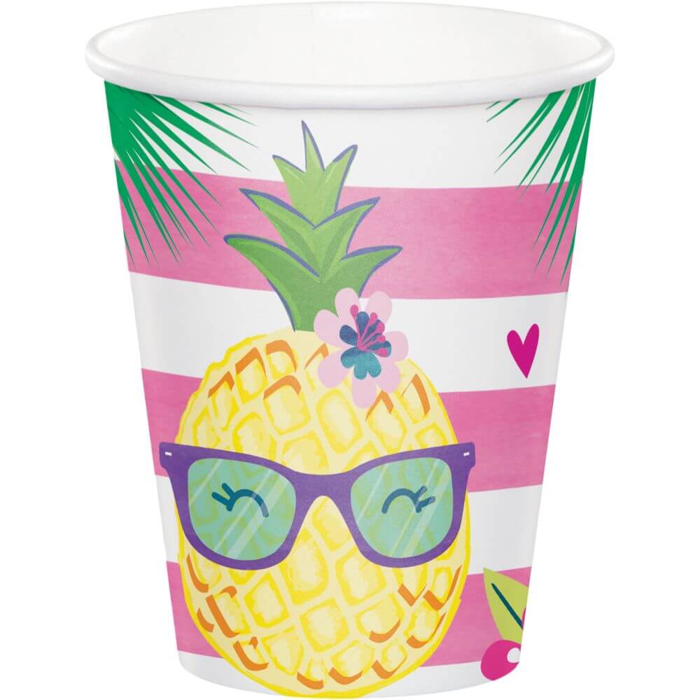 Pineapple N Friends, Paper Cup 8ct 9oz 