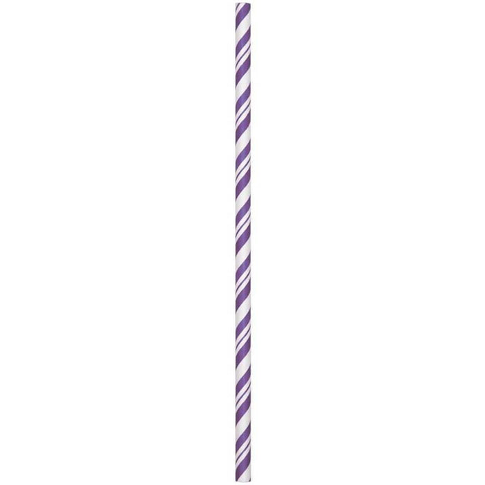Paper Straws Striped 24ct, Amethys 