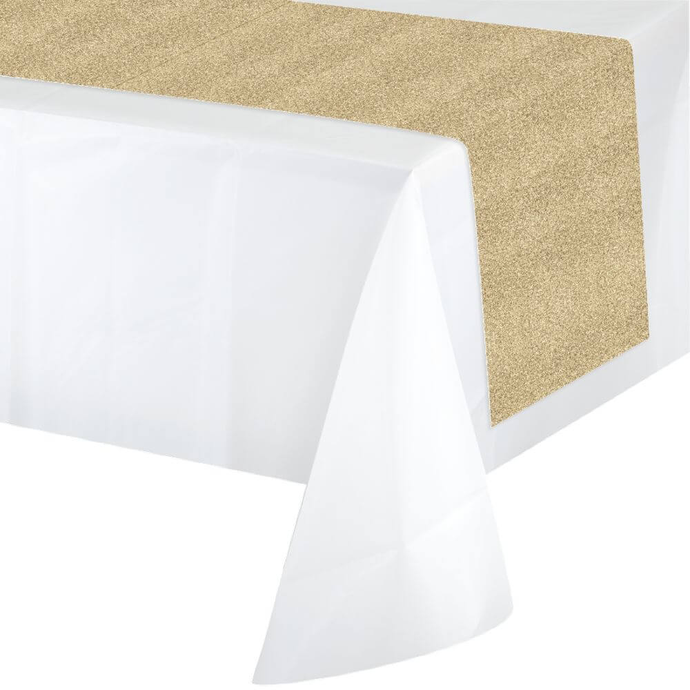 Table Runner Gold Glitter 14X84 