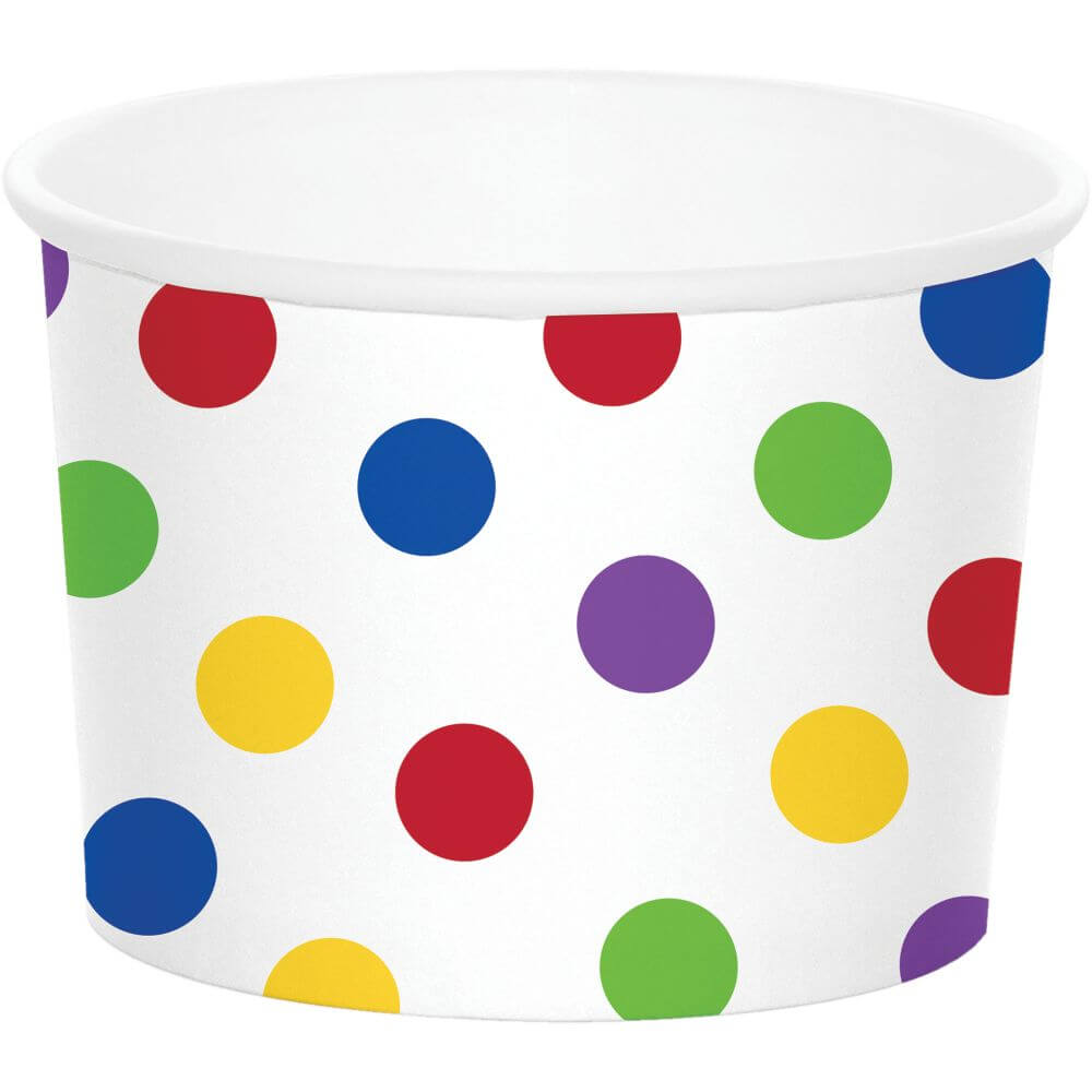 Treat Cup 8oz 6ct, Dots Multicolor 