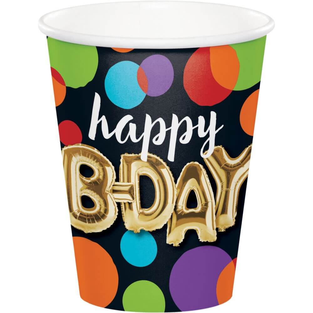 Balloon Birthday, Cup 8ct 9oz 