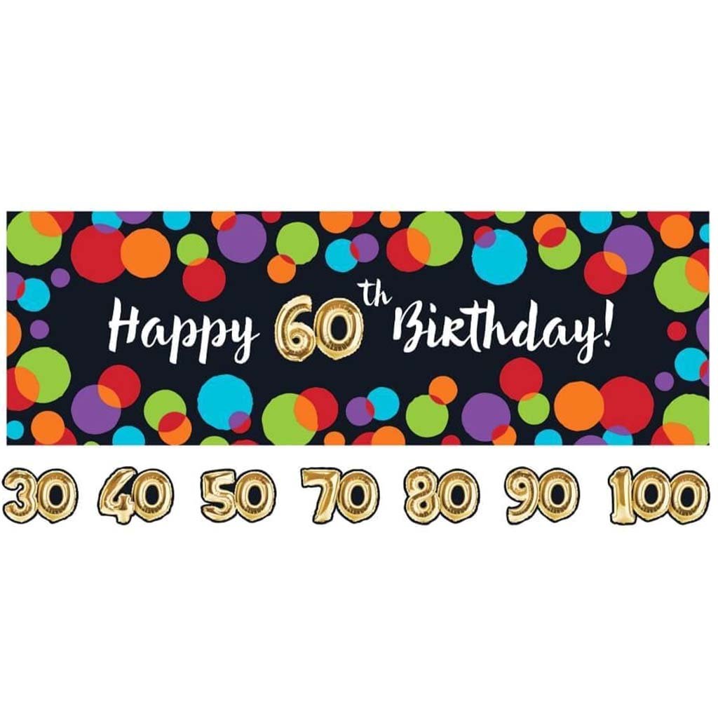 Balloon Birthday Jointed Banner With Sticker 