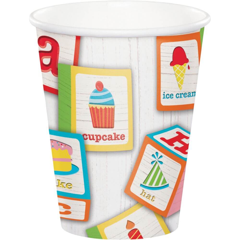 Abc Birthday Cup 9oz 8ct 