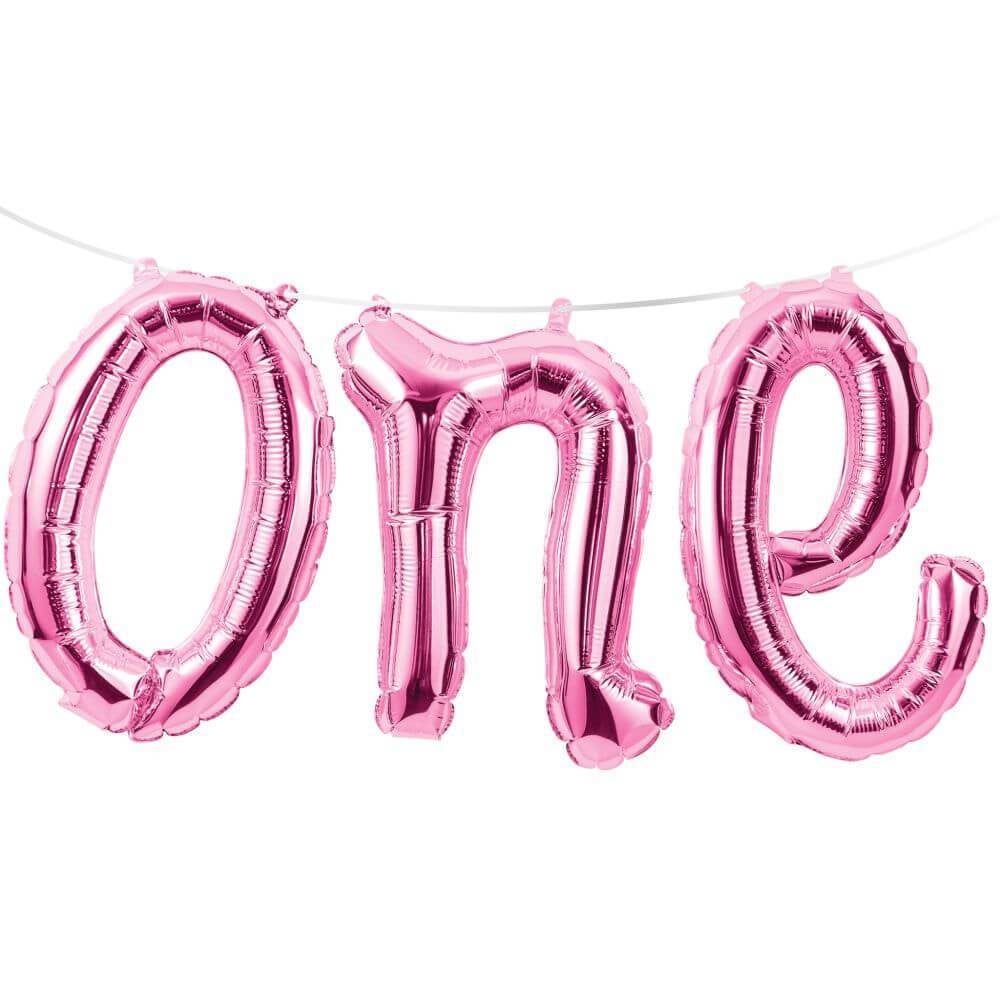 Pink One, Balloon Banner Kit 