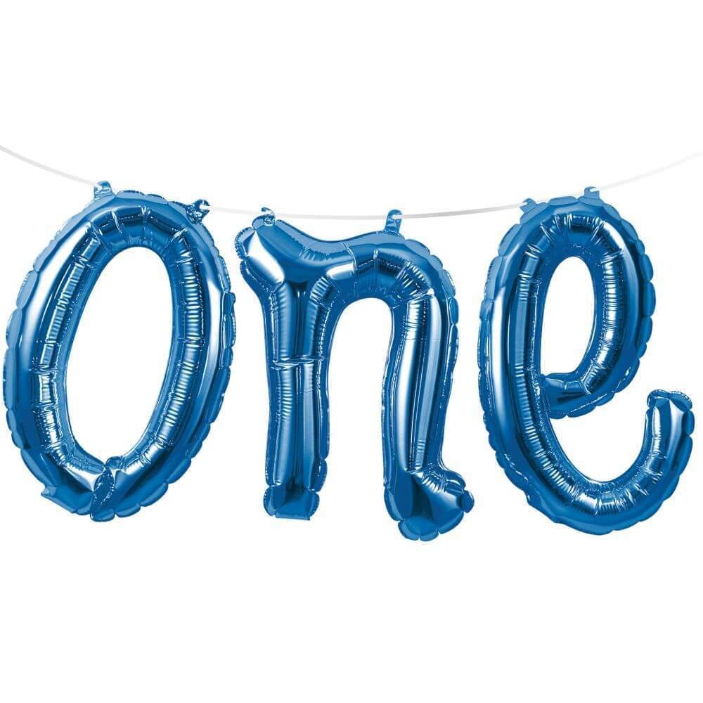 Blue One, Balloon Banner Kit 