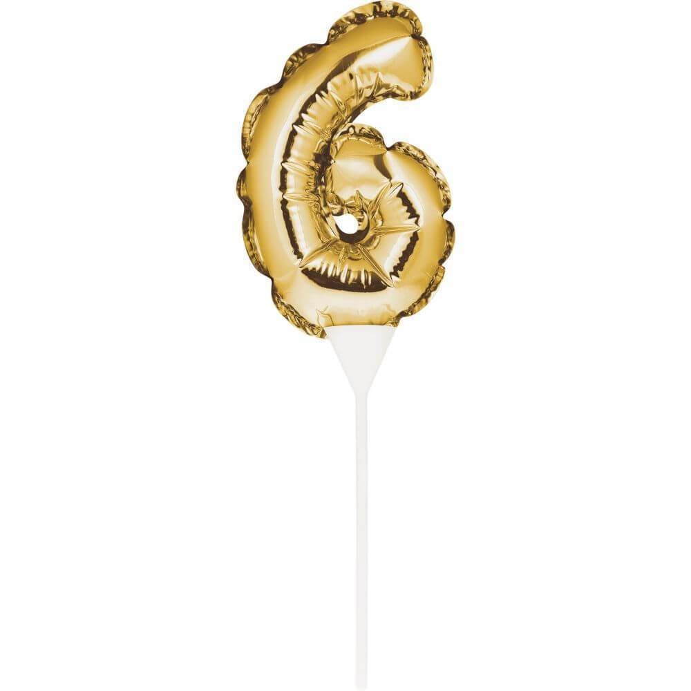 Balloon Cake Topper 6, Gold 