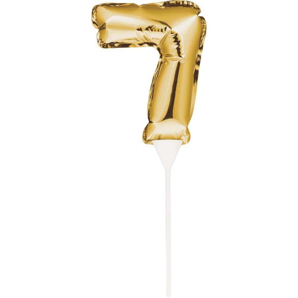 Balloon Cake Topper 7, Gold 