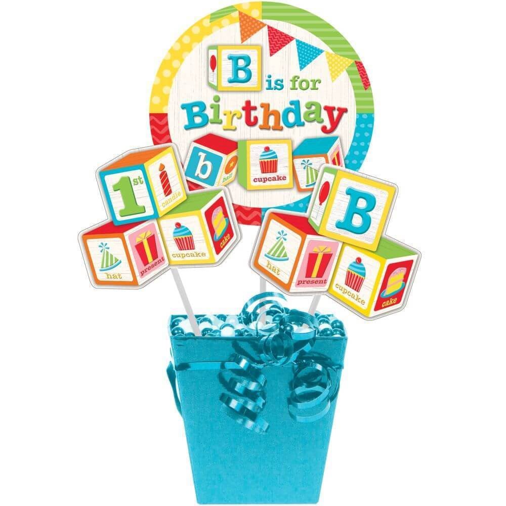 Abc Birthday Centerpiece Stick 3ct 