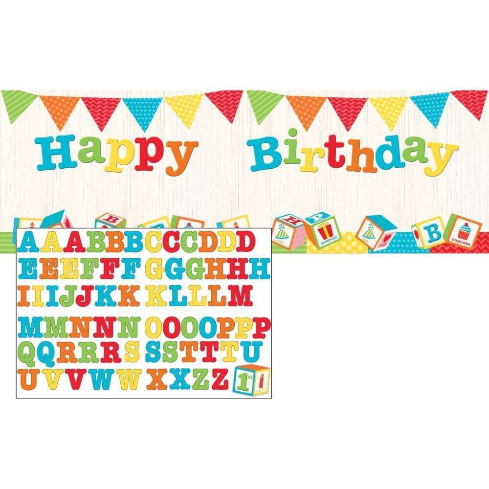 Abc Birthday Banner With Sticker 