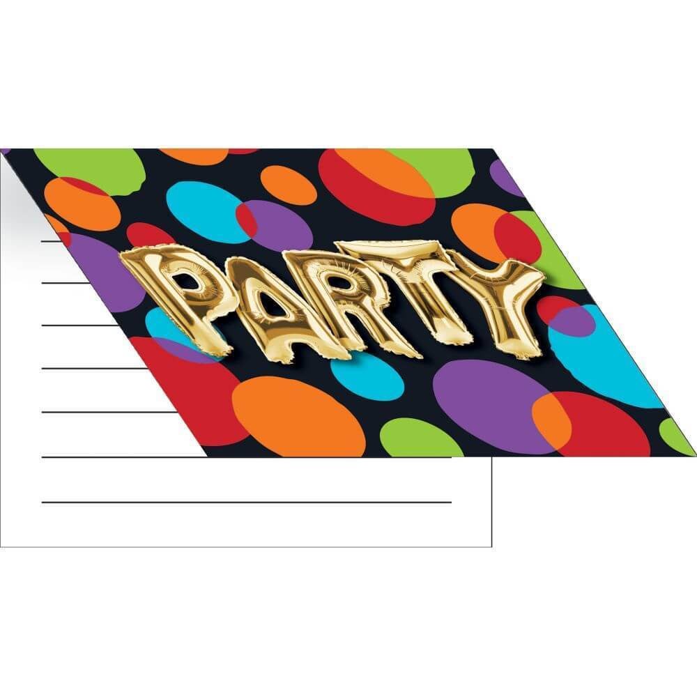 Balloon Birthday, Invitation 8ct 