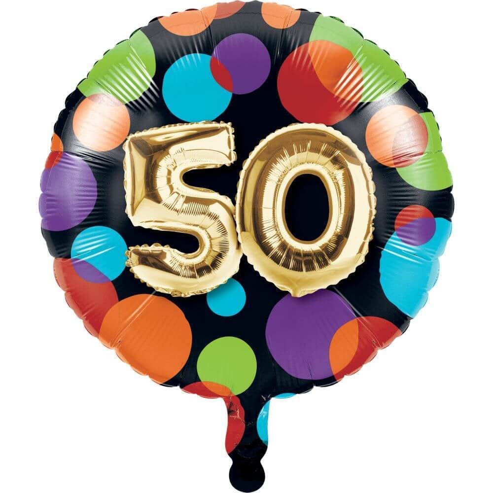 50 Balloon Birthday, Foil Balloon 18in 