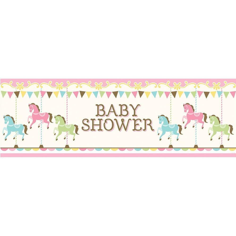 Carousel Baby Shower, Giant Banner 