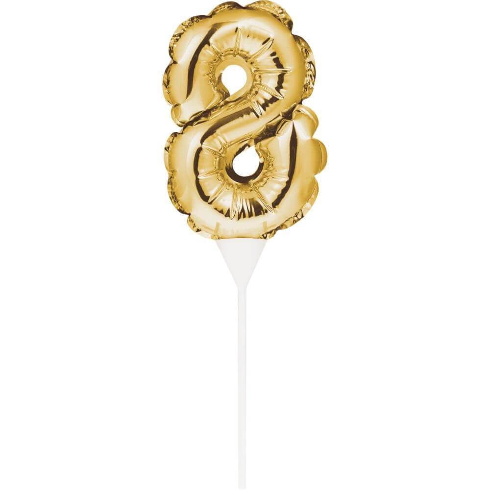 Balloon Cake Topper 8, Gold 