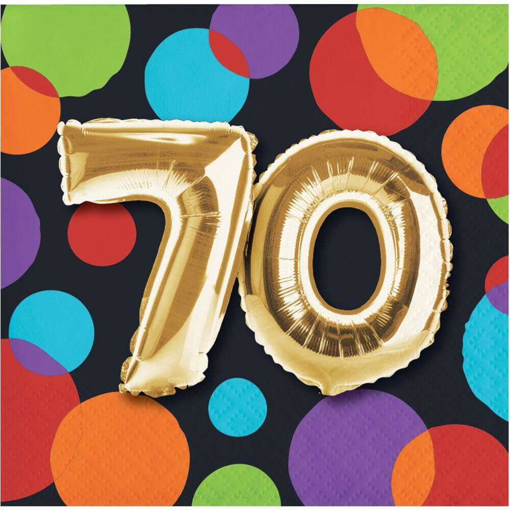 70th Balloon Birthday, Beverage Napkins 16ct 