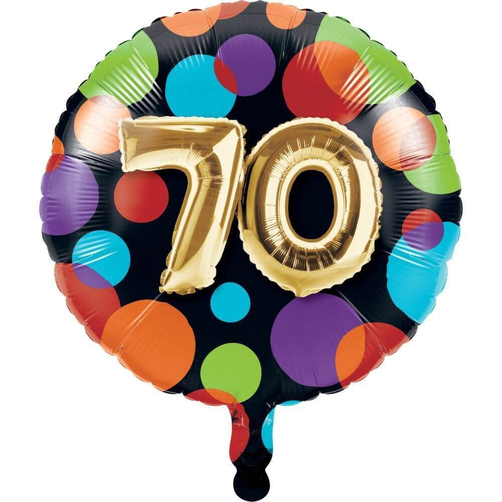 70th Balloon Birthday, Foil Balloon 18in 