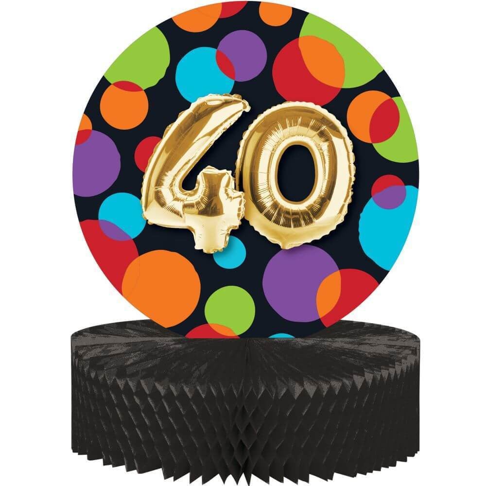 40th Balloon Birthday, Honeycomb Centerpiece 