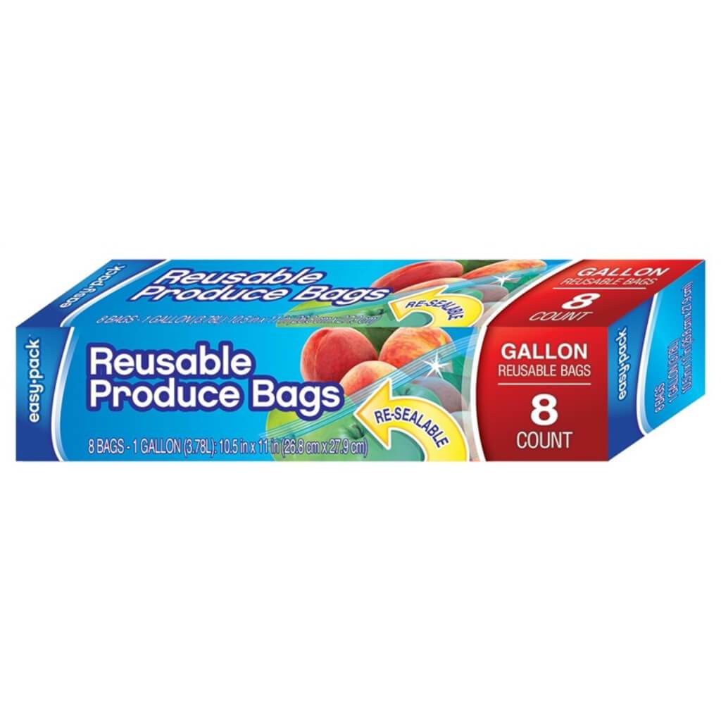 Reusable Produce Zip Bag - 8 Count 