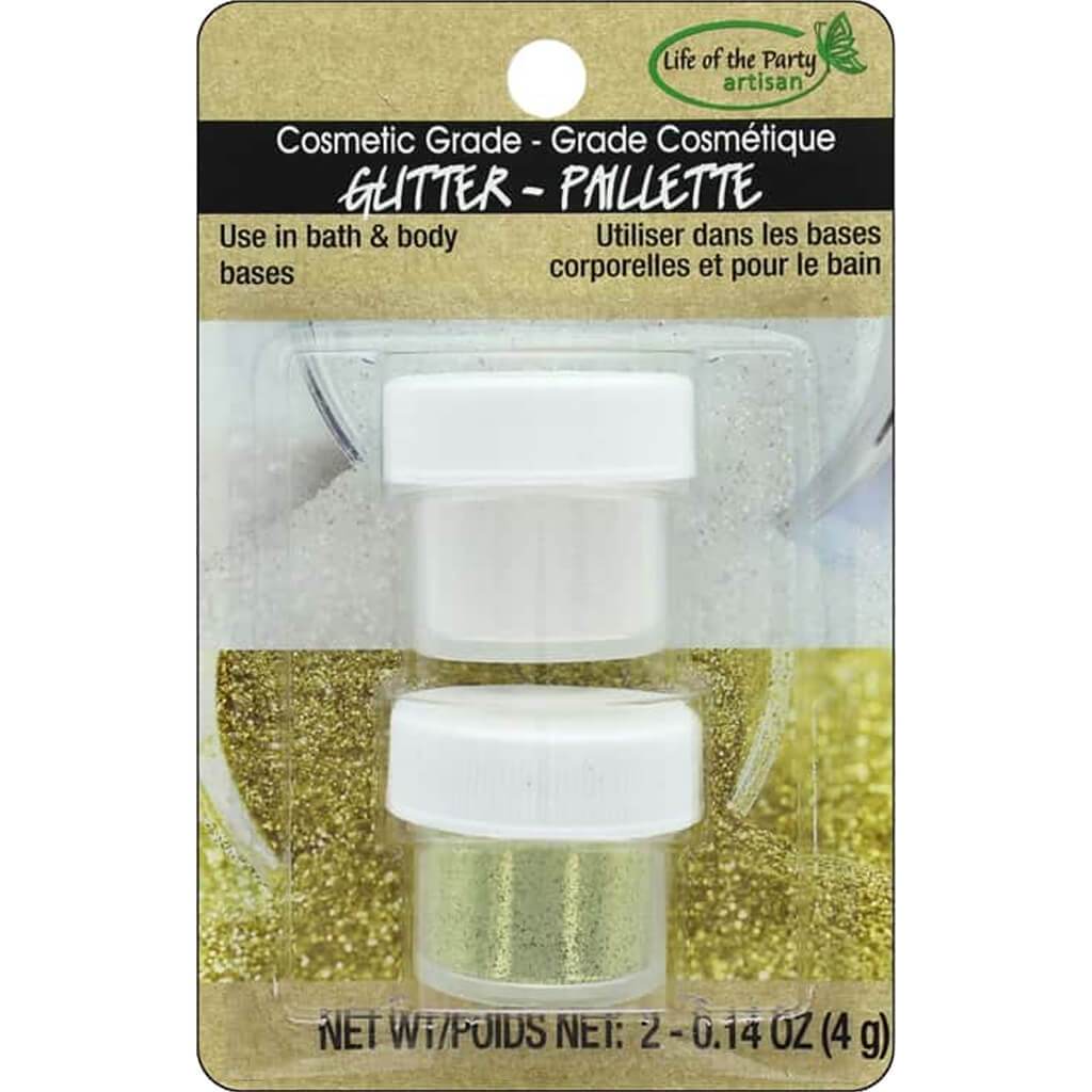 COSMETIC GLITTER 2PACK GOLD/SILVER