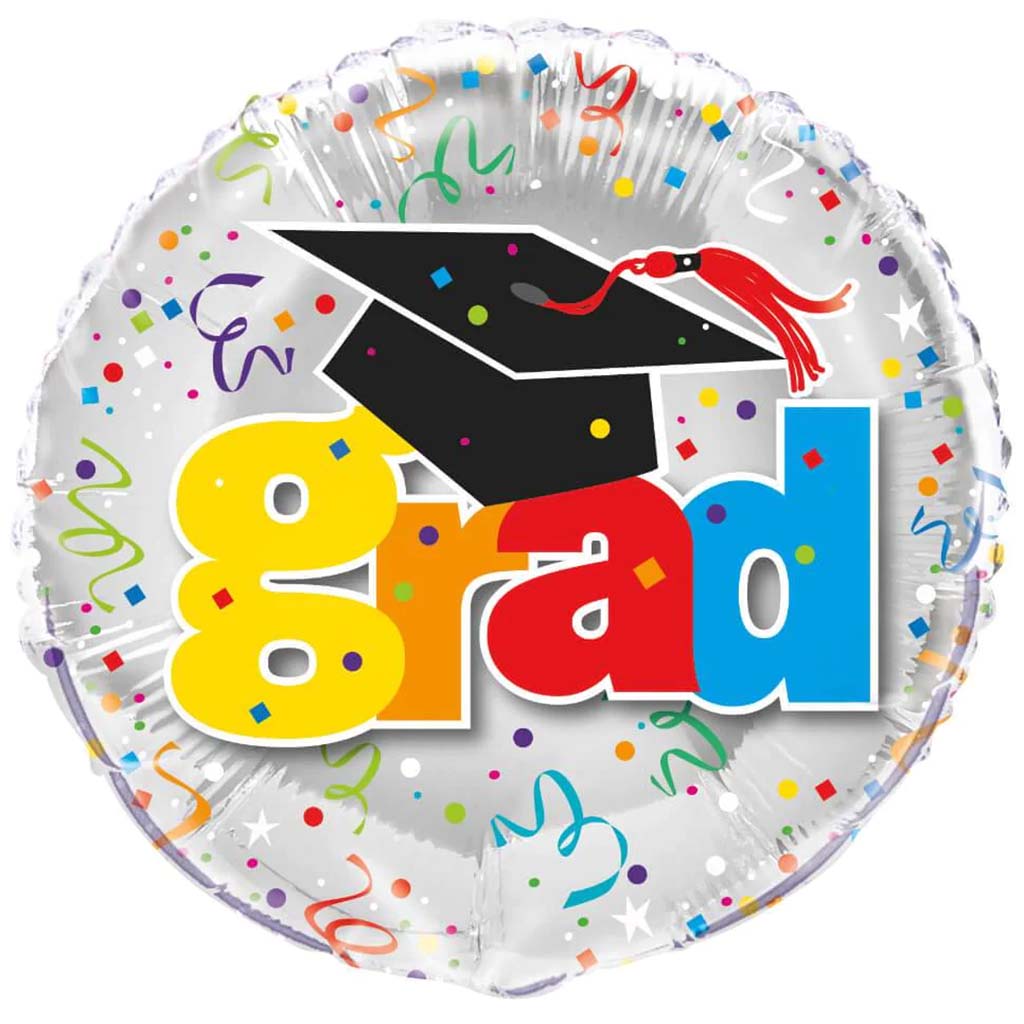 Graduation Round Foil Balloon, 18in 