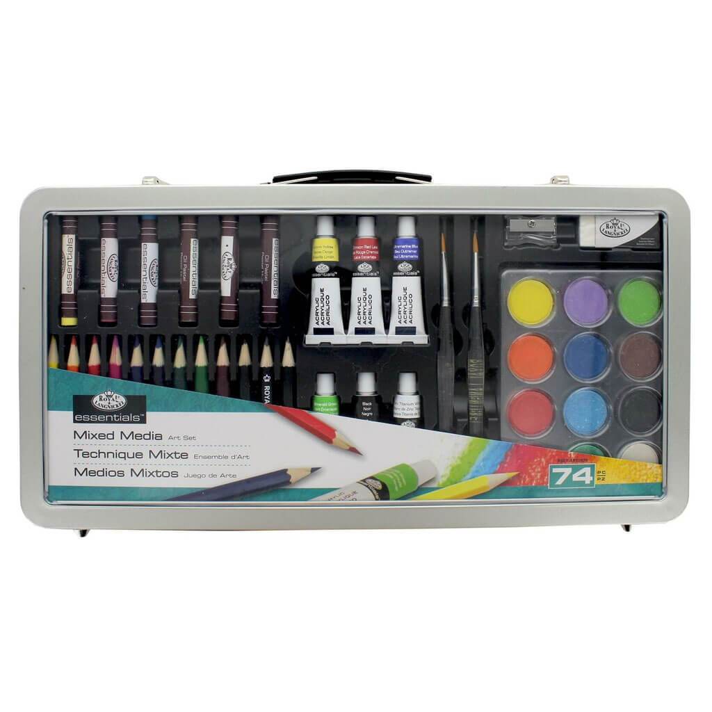 Mixed Media Art Set In Metal Case 74pcs