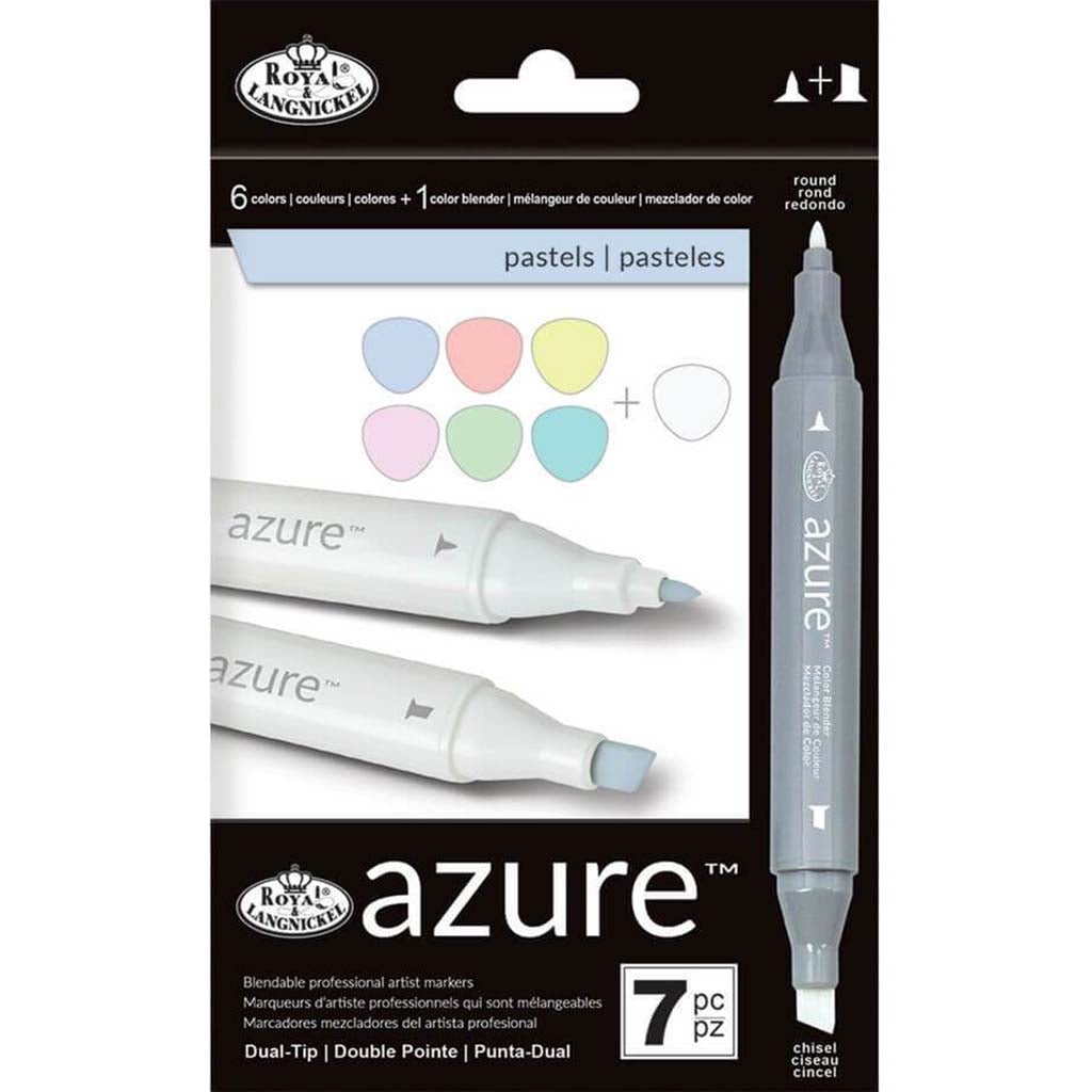 Azure Artist Markers Dual Tip Pastels Set of 6