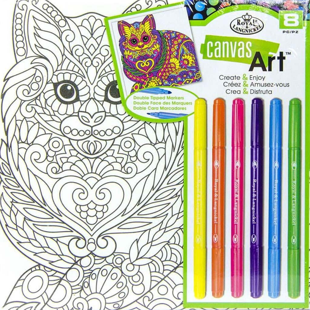 Canvas Art Markers Cat