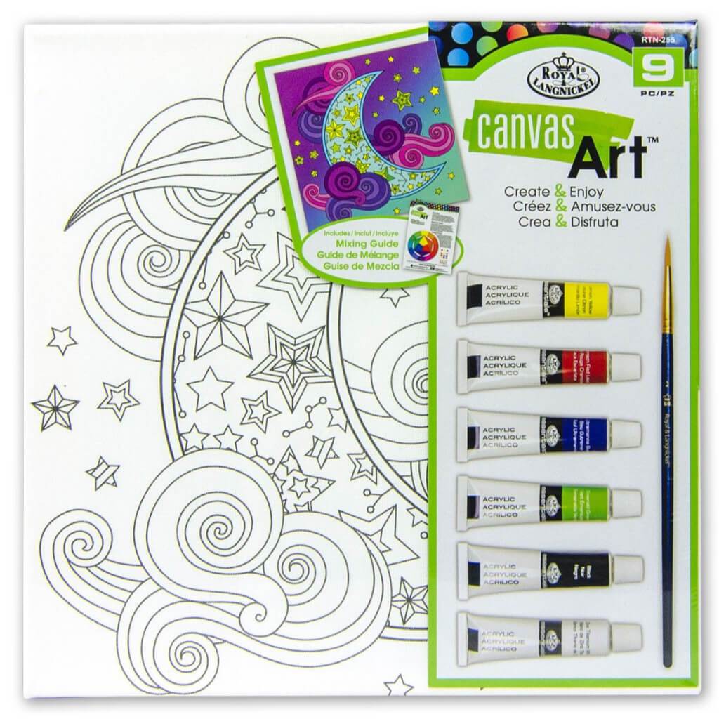 Canvas Art Painting Kit Moon 10in x 10in