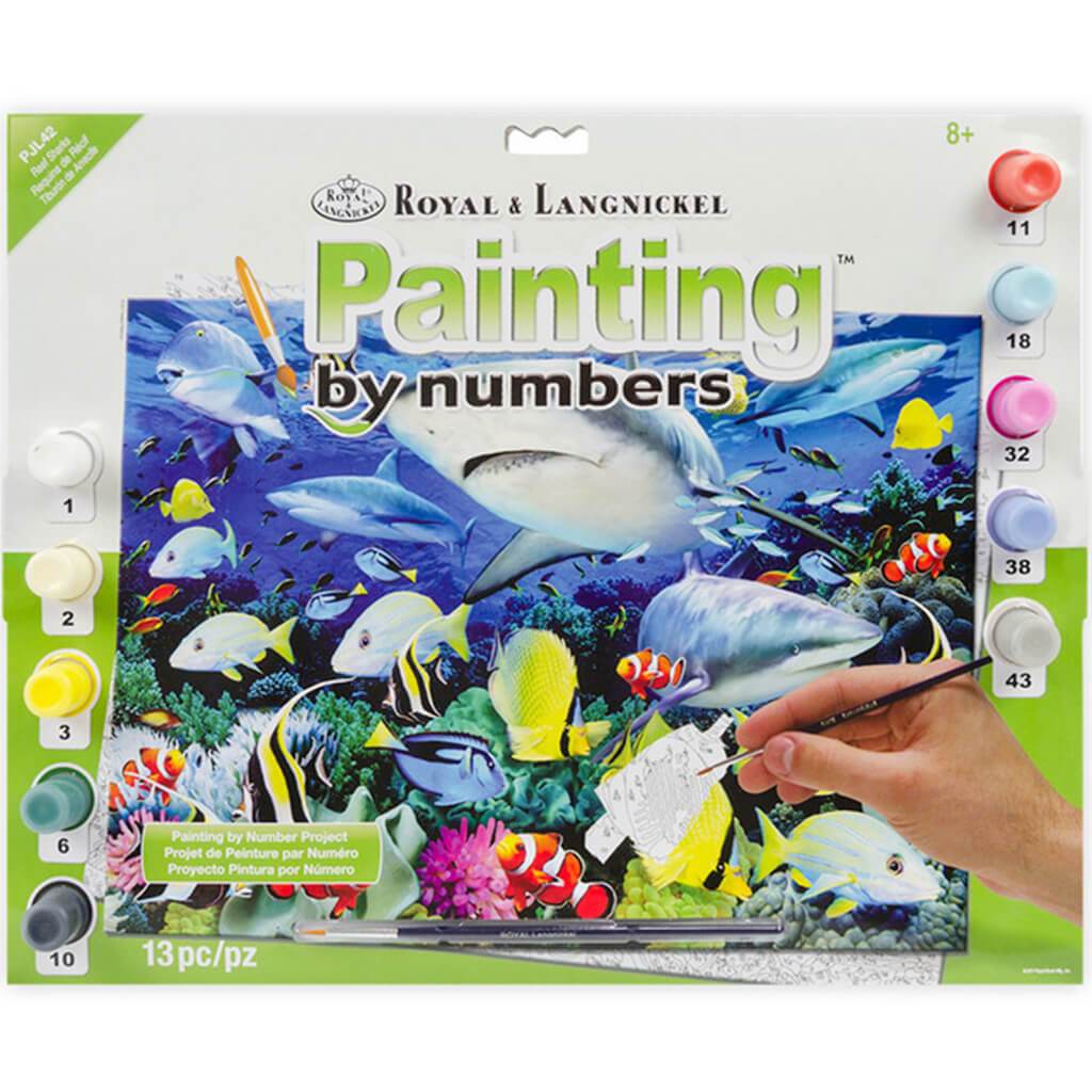 Paint By Number Kit Reef Sharks