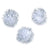 Tinsel Pom-Poms White & Silver 1 inch 6 pieces 