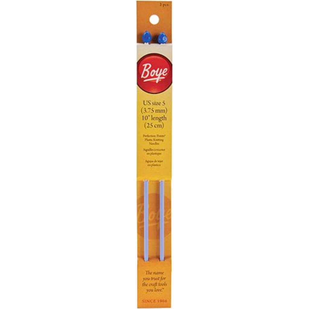 Boye Single Point Plastic Knitting Needles 10in size 5 3.75mm