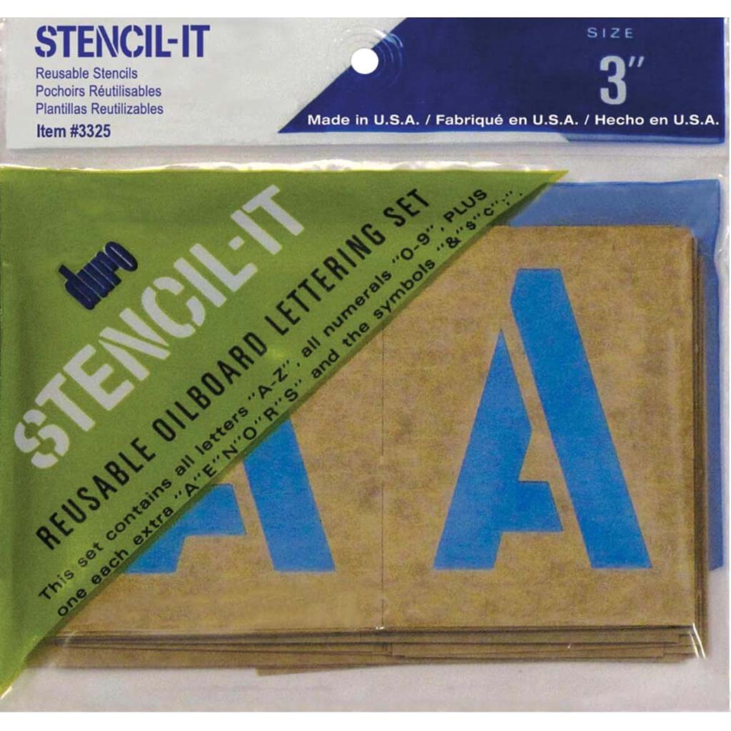 Stencil-It Reusable Lettering Set 3in
