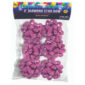 Diamond Star Bow 6pcs 3in