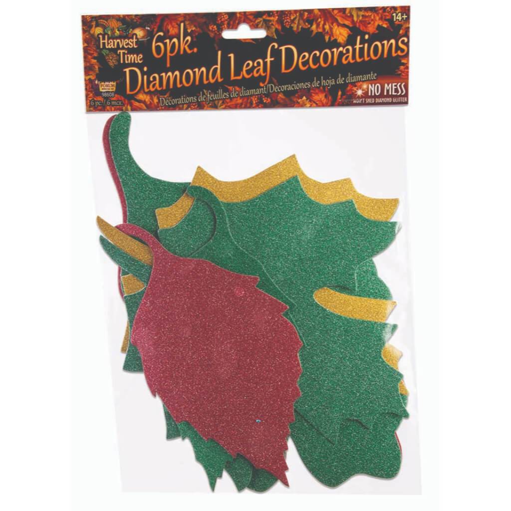 Diamond Leaf Cutouts 6pcs