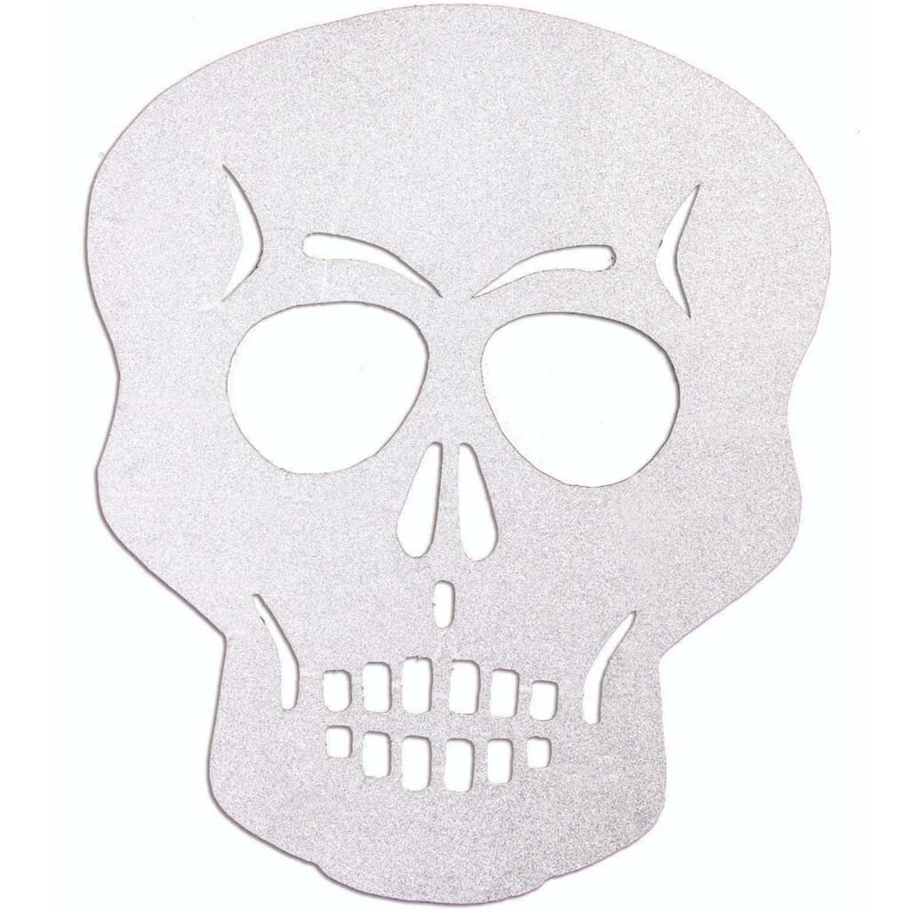 Silver Skull Diamond Cutout 18in