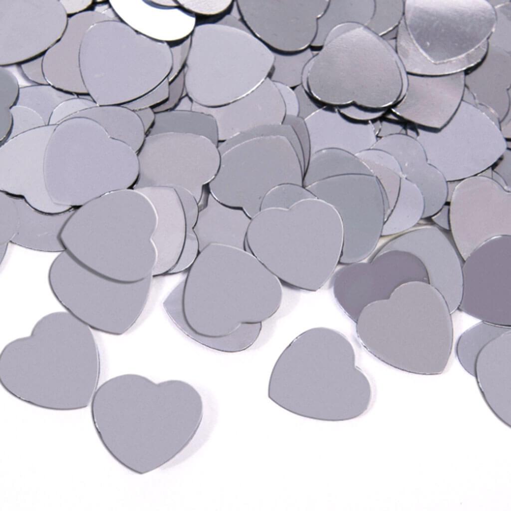 Silver Large Heart Confetti