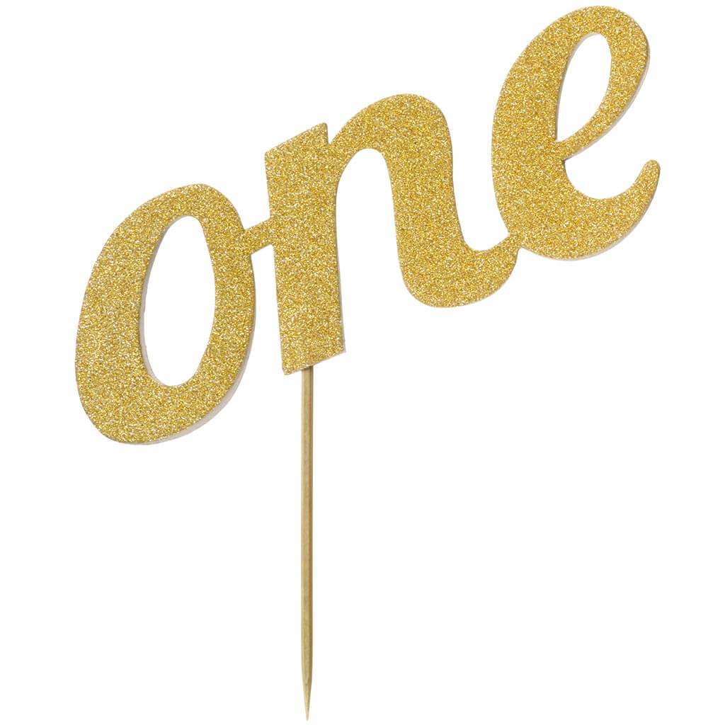 One Cake Topper Gold