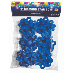 Diamond Star Bow 6pcs 3in