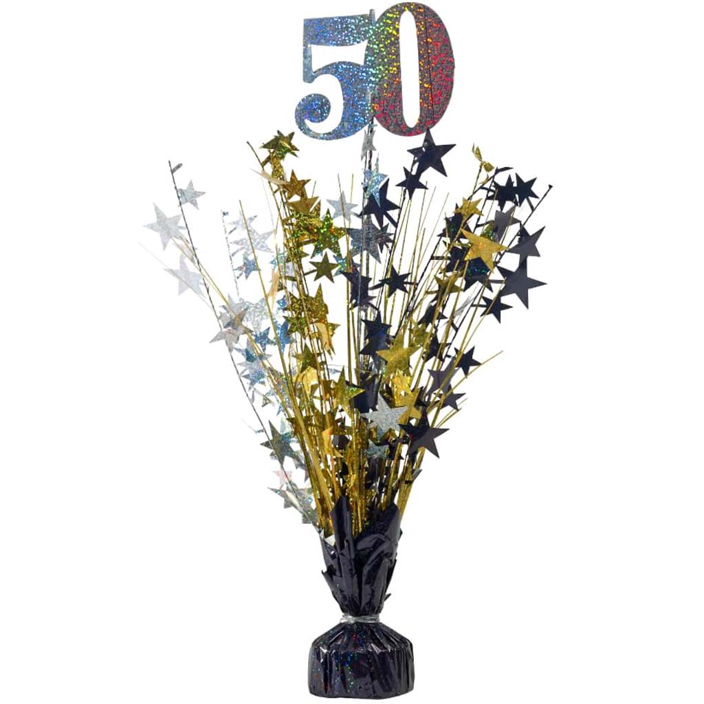 50 Black Gold Special Occasion Centerpice 18in