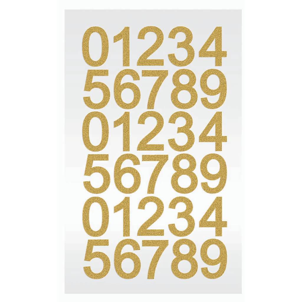 Numbers Sticker Gold 1 Sheet