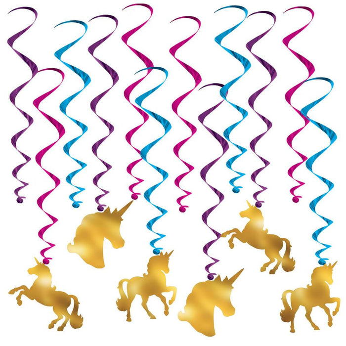 Unicorn Whirls 17in Multicolor 