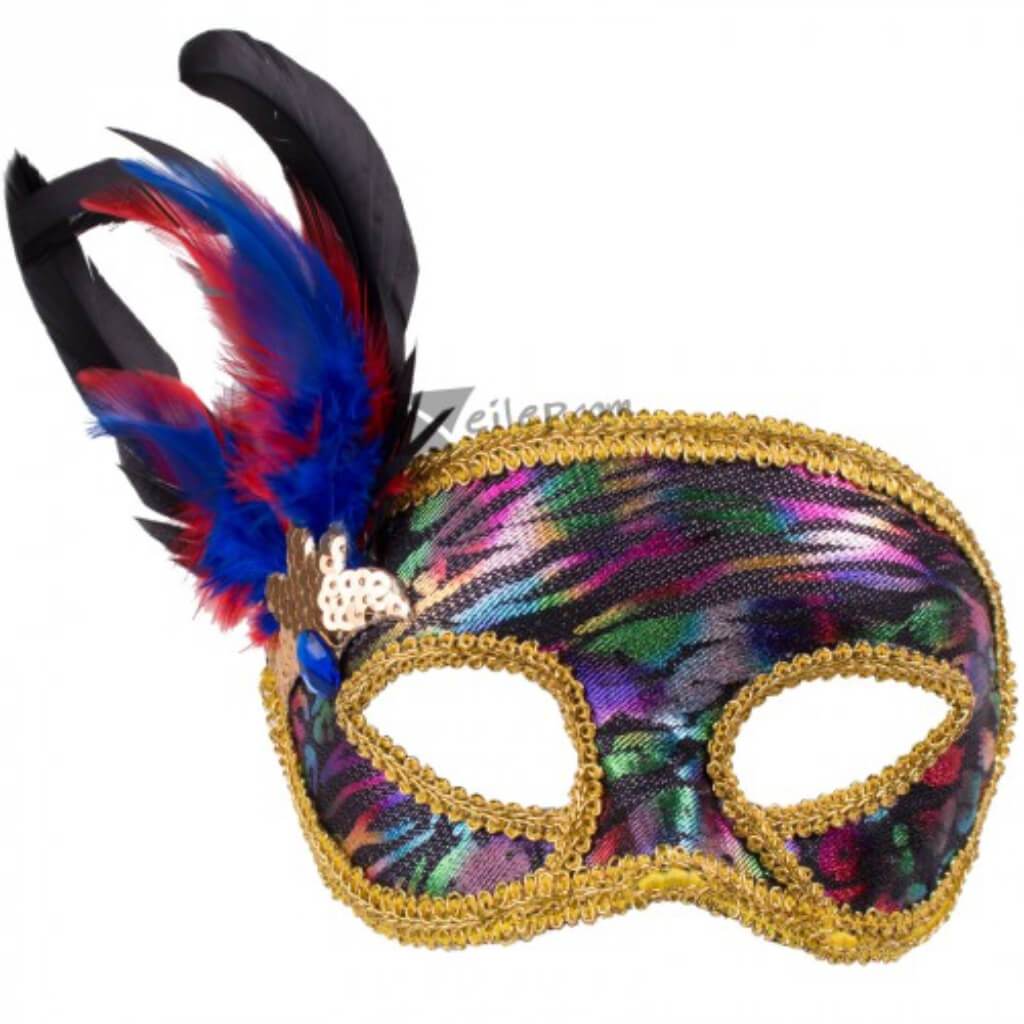 Shiny Abstract Print Venetian Mask