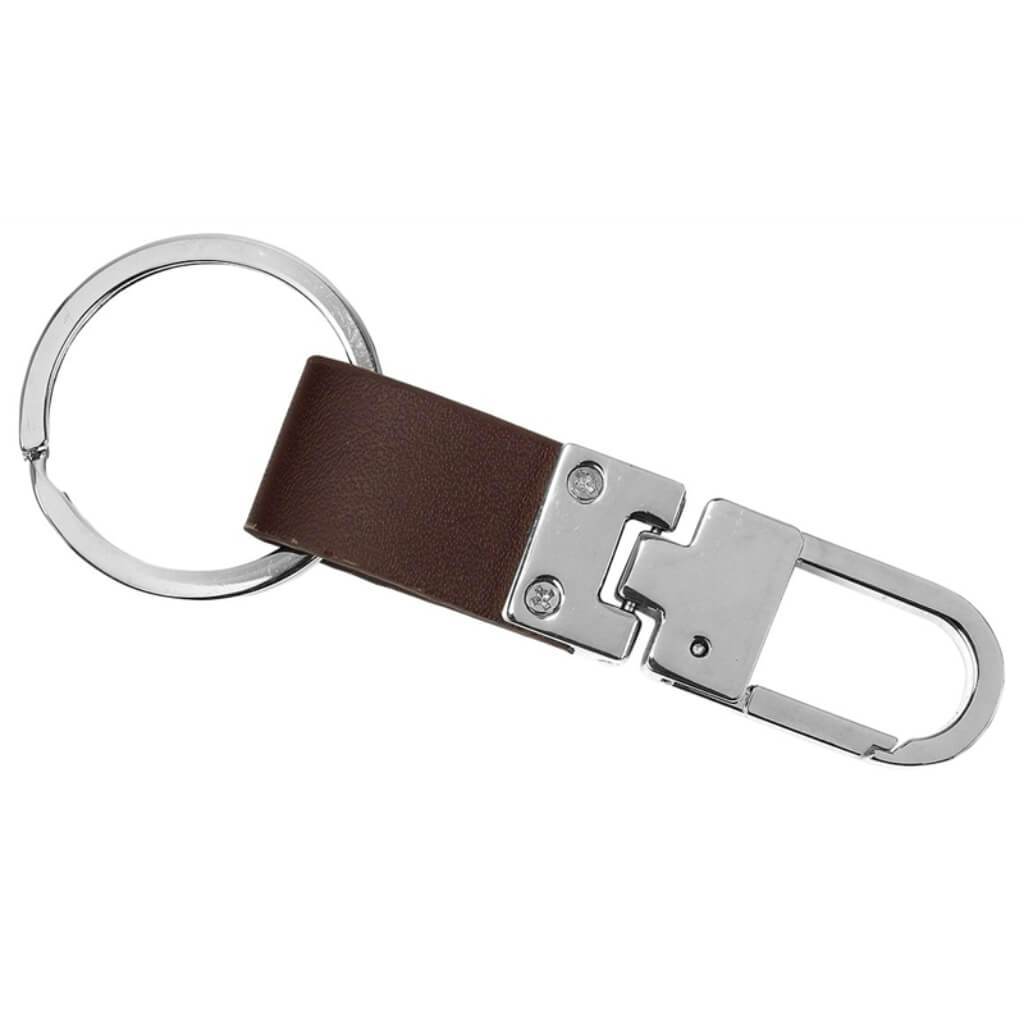 KEYCHAIN LEATHER BROWN 