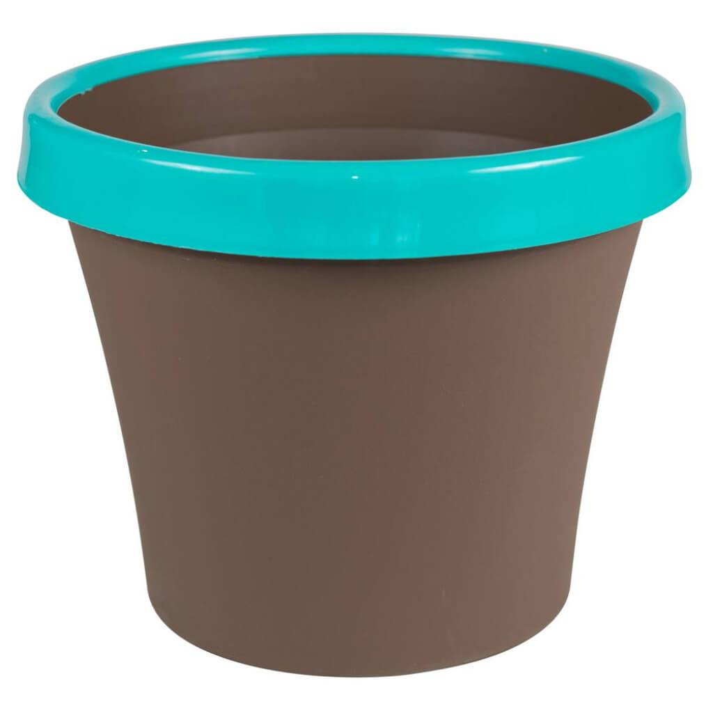 Terra 2 Tone Planter, Chocolate with Calypso 8in 