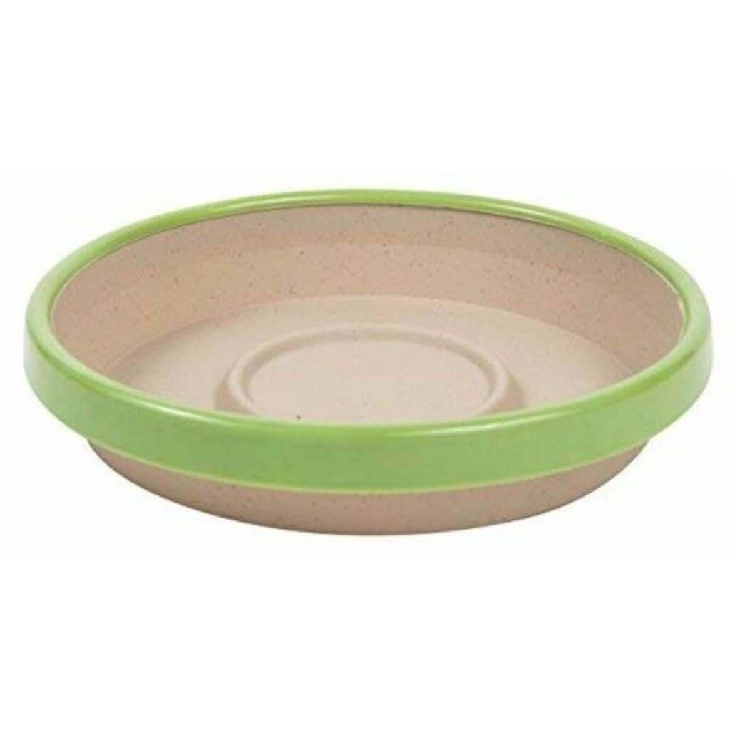 2 Tone Taupe/Honeydew Saucer 8in 