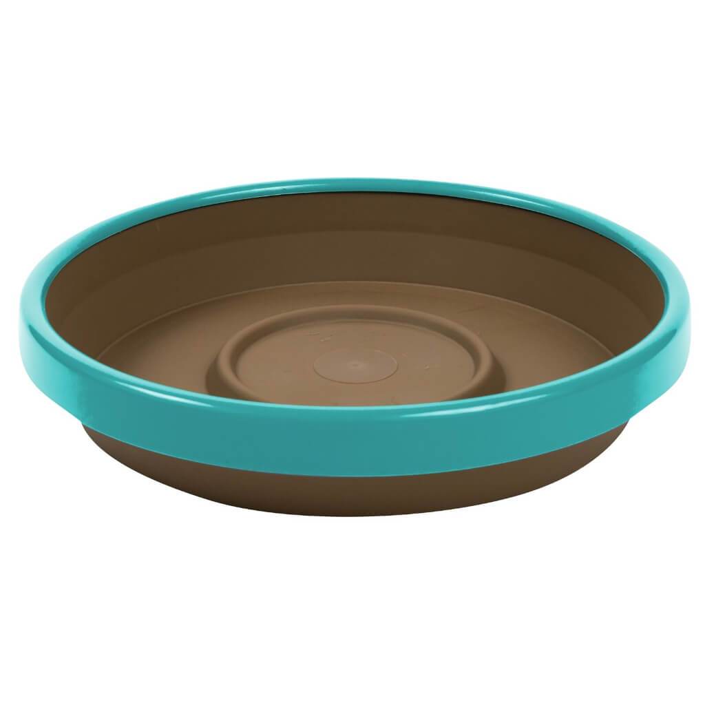 2 Tone Planter Saucer, Chocolate w/Calypso 8in 