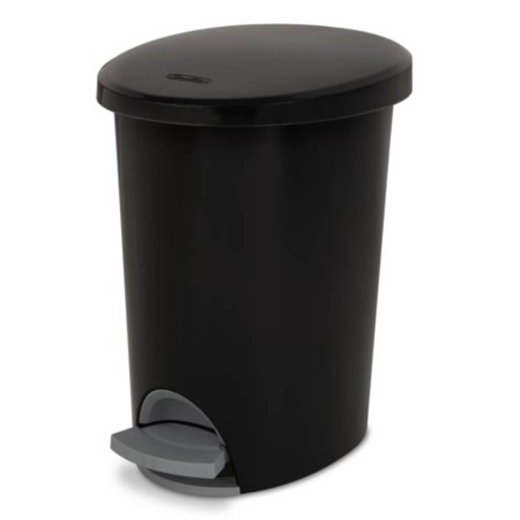 WASTEBASKET STEP-ON BLK 2.60 