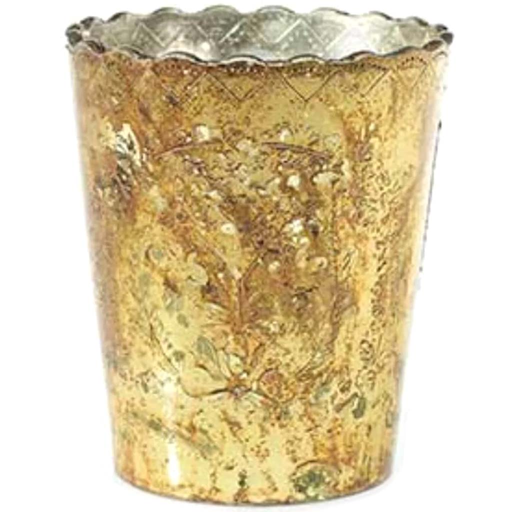 DESIRAY VOTIVE 5"X 6" GOLD 