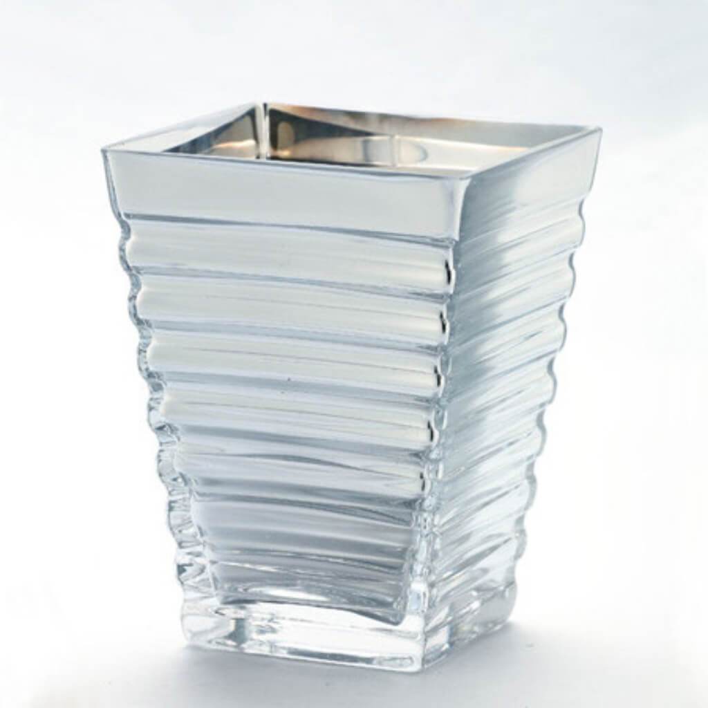 Vase Silver L:4.5" W:4.5" H:6.5" 