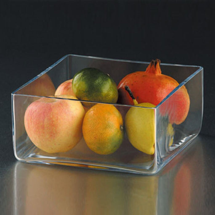 Clear Square Bowl L:8" W:8" H:4" 