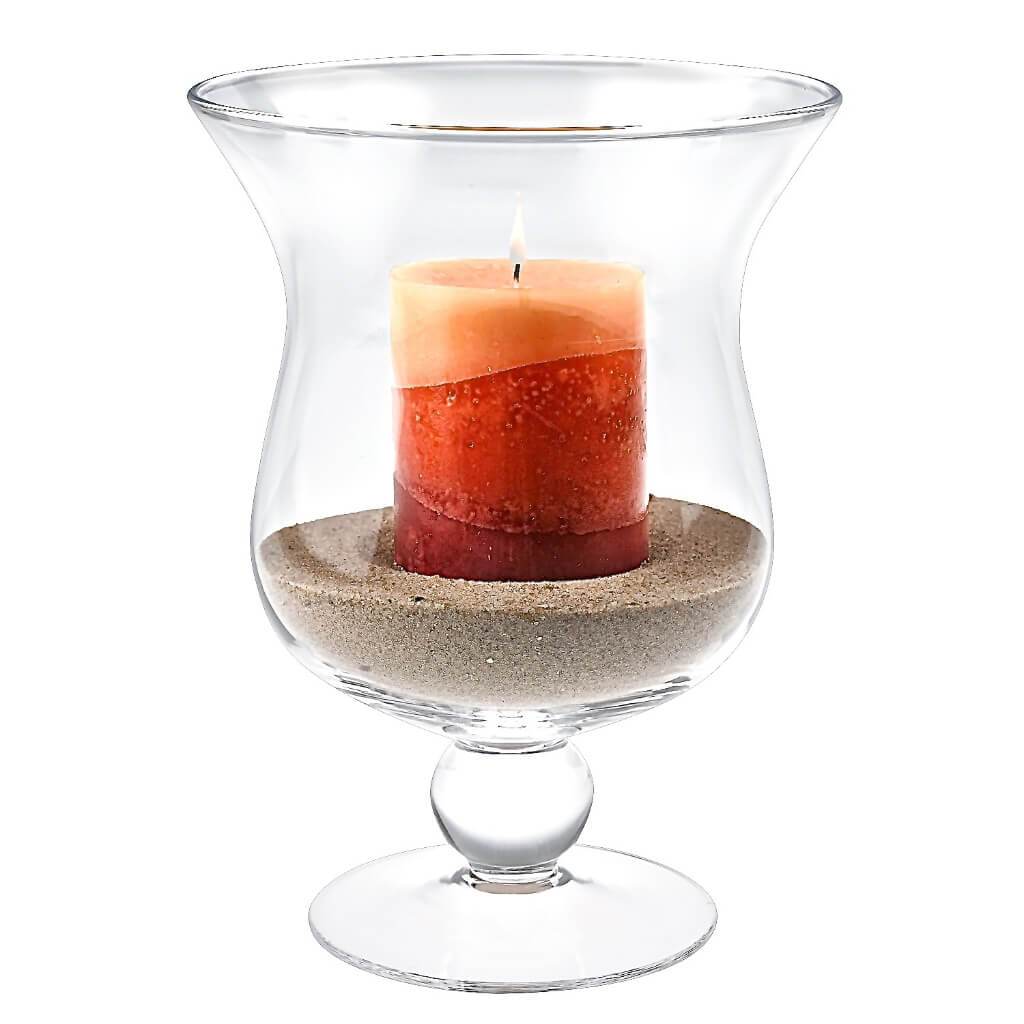 Calisto European Mouth Blown Lead Free Crystal Hurricane Vase 10in